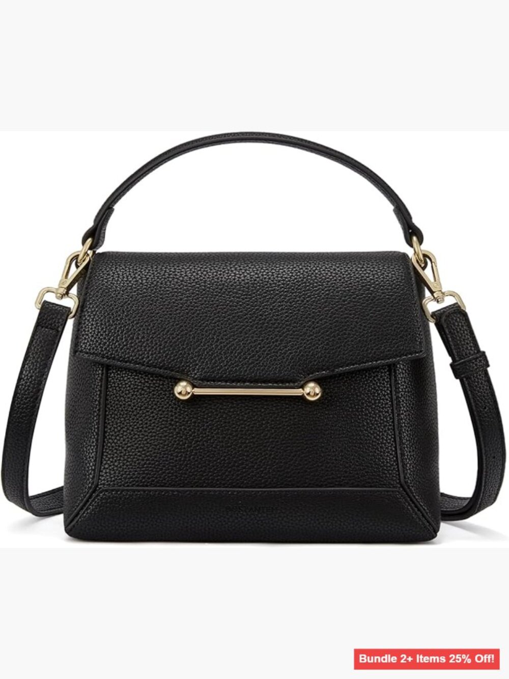 Small Vegan Leather Crossbody Bag with Top Handle, Magnetic Flap Closure